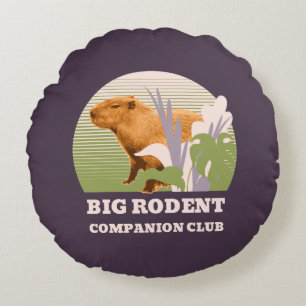 Cojín Redondo Gran Club de Compañeros de Roedores Capibara