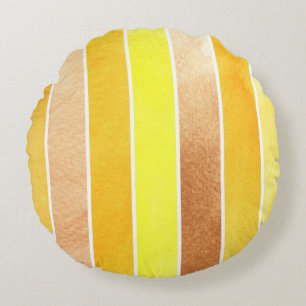 Cojín Redondo gran fondo amarillo de la acuarela - acuarela