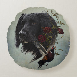 Cojín Redondo Gran Munsterlander con faisán