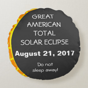 Cojín Redondo Gran personalizable estadounidense de eclipse sola