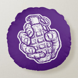 Cojín Redondo Granada De Mano Al Estilo De Los Comics