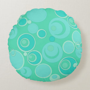 Cojín Redondo Grandes burbujas de burbujas en todas partes Verde