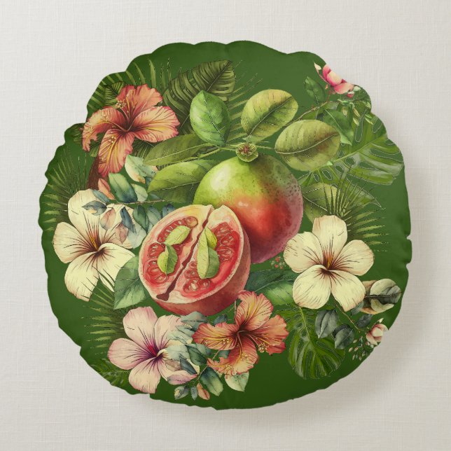 Cojín Redondo Grandma Manuela's Guavas (Anverso)