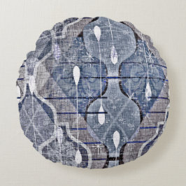 Cojín Redondo Granja moderna de Ogeo Azul Gris Atómico Medio sig