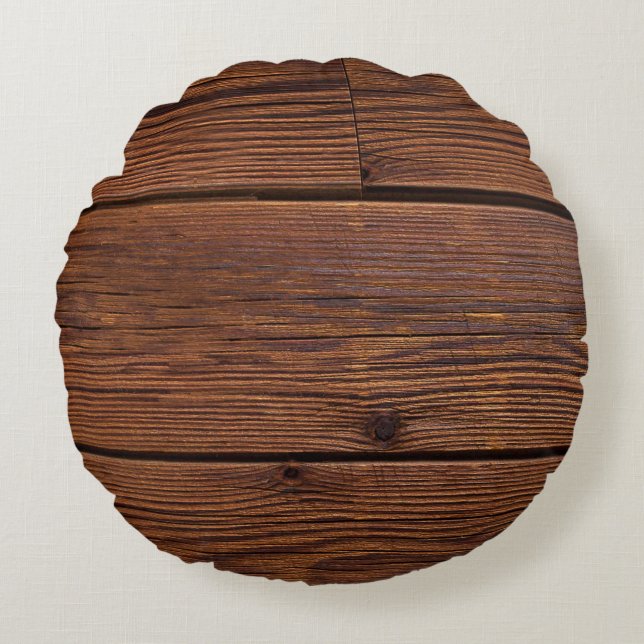 Cojín Redondo Grano de madera de textura lavado (Anverso)