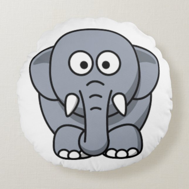 COJÍN REDONDO GRAY ELEPHANT (Anverso)