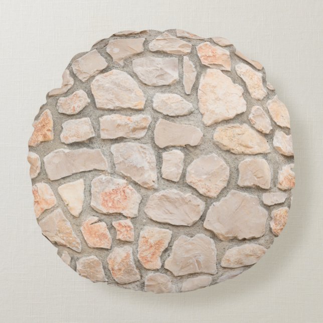Cojín Redondo Gray stone wall background. stone, texture, wall,  (Anverso)