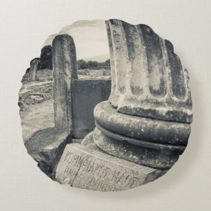 Cojín Redondo Grecia, ruinas de ciudad antigua