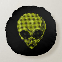 Cojín Redondo Green Alien Head