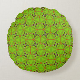 Cojín Redondo Green Geometric Floral Pattern Round Pillow