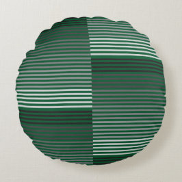 Cojín Redondo Green, Gray, Black, White Stripes