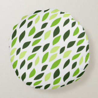 Cojín Redondo 'Green Leaves' Pattern Pillow