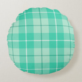 Cojín Redondo Green Tartan Plaid