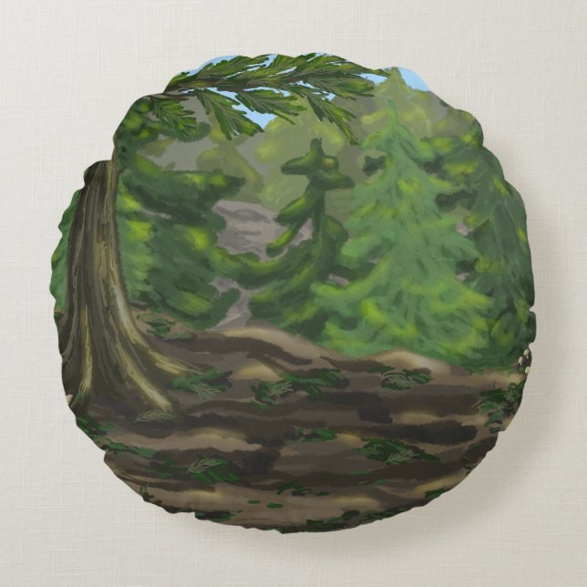 Cojín Redondo Green Woods (Anverso)