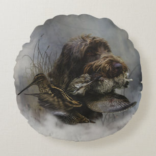 Cojín Redondo Griffon de punta alambrada, caza de Woodcock