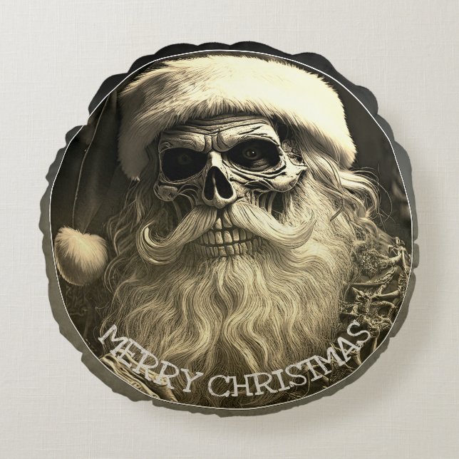 Cojín Redondo Grim Navidad - Santa Esqueleto  65609 (Anverso)