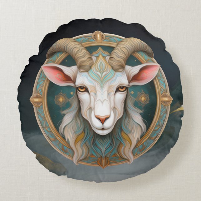 Cojín Redondo Grimmloch Goat Emblem Fantasy RPG (Anverso)