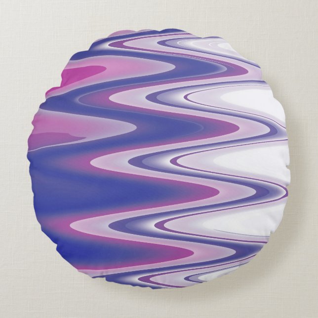 Cojín Redondo Gris azul de Fuchsia (Anverso)