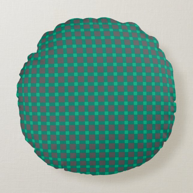Cojín Redondo Gris verde, dorado (Anverso)