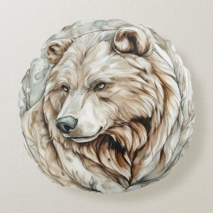 Cojín Redondo Grizzly Bear la toga salvaje y la colección eterna