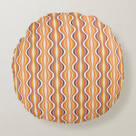 Cojín Redondo Groovy, 70s retro style patterned Round Pillow 
