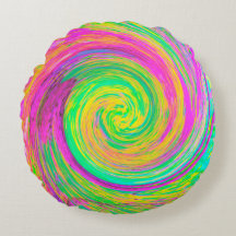 Groovy Abstract Púrpura y Amarillo líquido Swirl