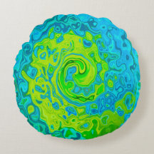 Groovy Chartreuse y Aquamarine Liquid Swirl