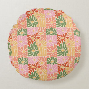 Cojín Redondo Groovy Floral Retro