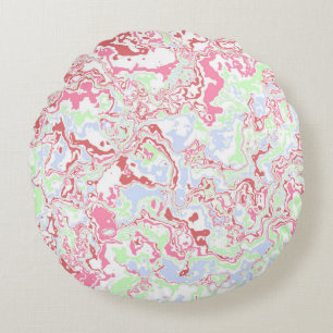 Cojín Redondo Groovy Retro Boho Ecléctico Funky Marble colorido