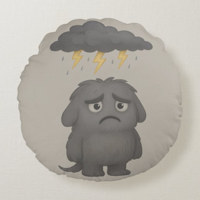 Cojín Redondo Grummel Kissen – Das ADHS-Monster für Frust (Anverso)