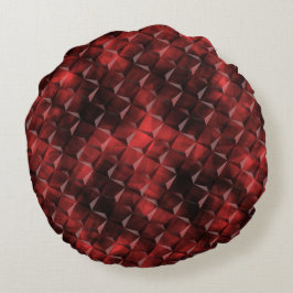 Cojín Redondo Grungy escalones 3D cuadrados estilo con manchas d