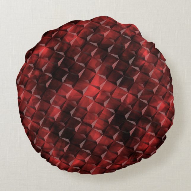 Cojín Redondo Grungy escalones 3D cuadrados estilo con manchas d (Reverso)