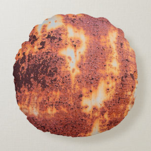 Cojín Redondo Grungy rusty metalizado background abstract, envej