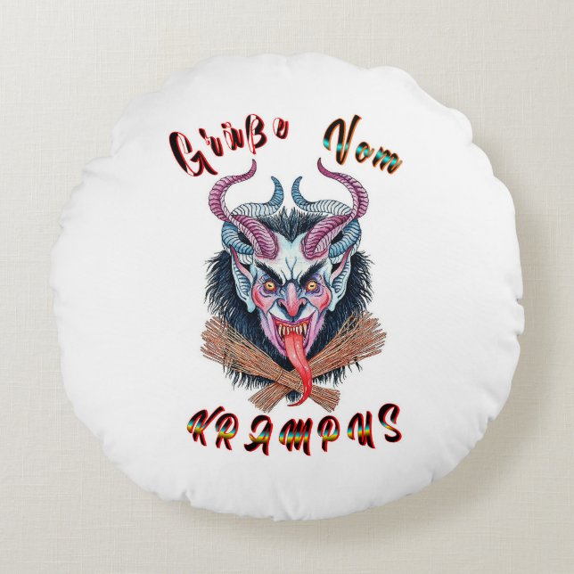 Cojín Redondo Grüße Vom Krampus Yule Devil December Krampusnacht (Anverso)