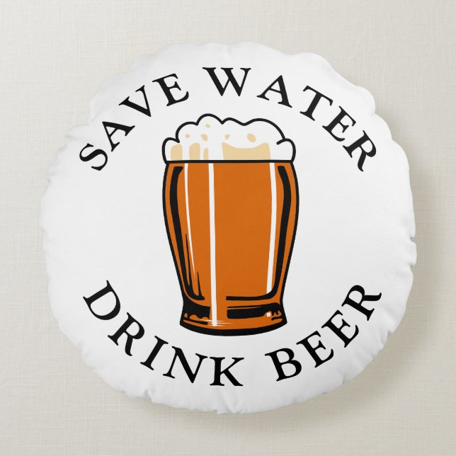 Cojín Redondo Guardar cerveza para beber agua (Anverso)