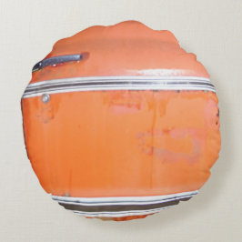 Cojín Redondo guarnecido de plata de coche antiguo naranja