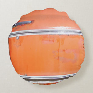 Cojín Redondo guarnecido de plata de coche antiguo naranja