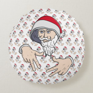 Cojín Redondo Guay Gangsta Hip Hop Hand Rap Santa Claus