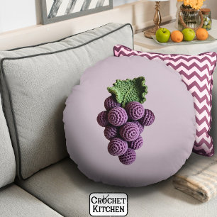 Cojín Redondo Guay Minimalista Purple Grandma Moda Crochet Grape