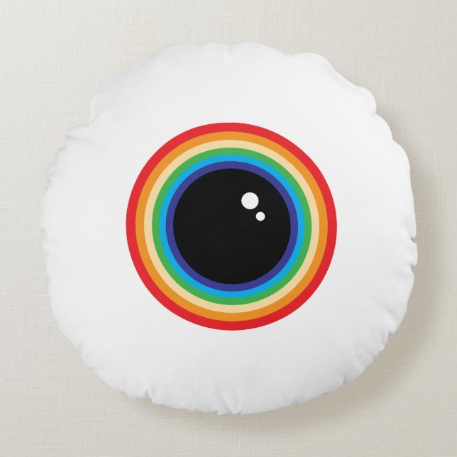 Cojín Redondo Guay Rainbow Eyeball (Anverso)