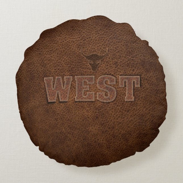 Cojín Redondo Guay Western Text - Personalizar It (Reverso)