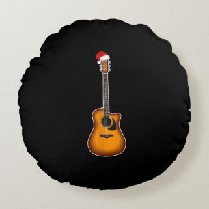 Cojín Redondo Guitar Santa Hat Navidades Decoraciones Pajama