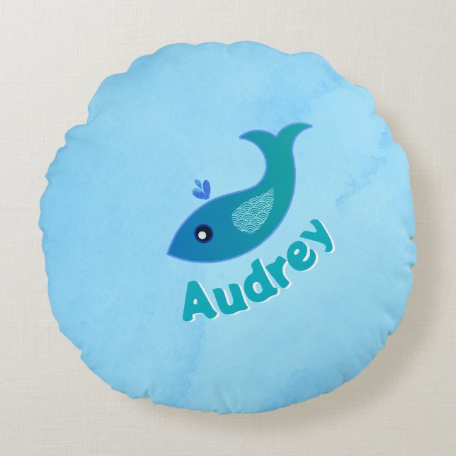 Cojín Redondo "Gulp, Gulp" personalizado (Anverso)