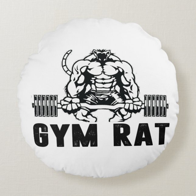 Cojín Redondo Gym Rat (Anverso)