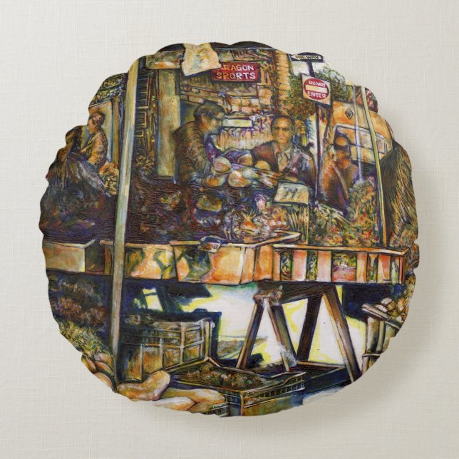 Cojín Redondo Hace que la creatividad brille todo lo más (Anverso)