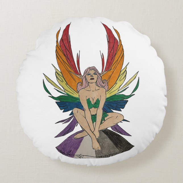Cojín Redondo Hada asexual (Anverso)