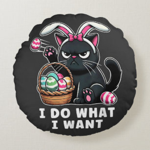 Cojín Redondo hago lo que quiero Gato de Pascua