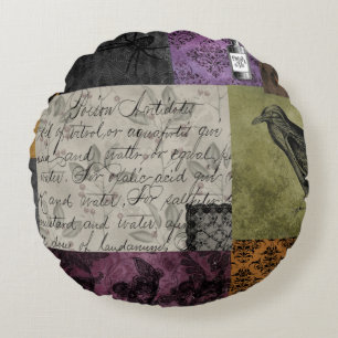 Cojín Redondo Halloween Arte apotecario gótico medieval espumoso