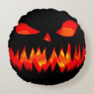 Cojín Redondo Halloween Calabaza espeluznante horror espeluznant