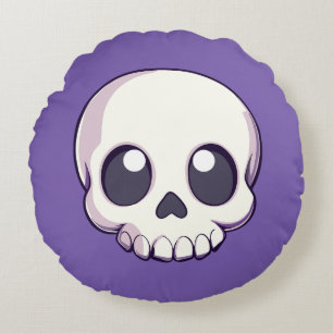 Cojín Redondo Halloween con el cráneo del Personalizado